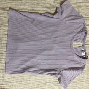 Hollister Purple Ribbed Short Sleeve T-Shirt